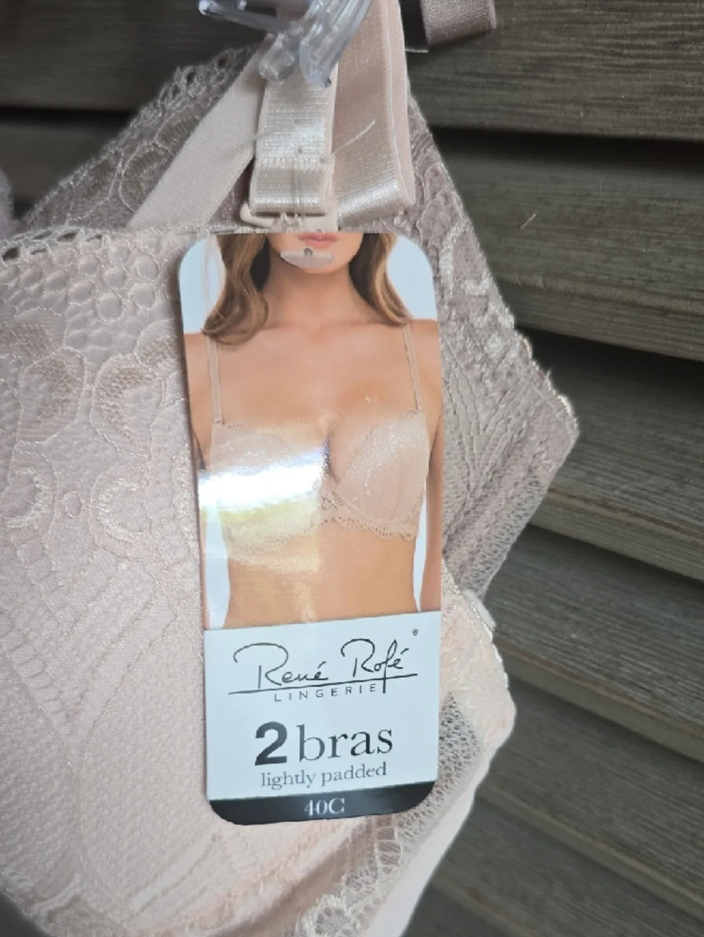 Rene Rofe Lace Lightly Padded Bra in Blush - Picture 6 of 16